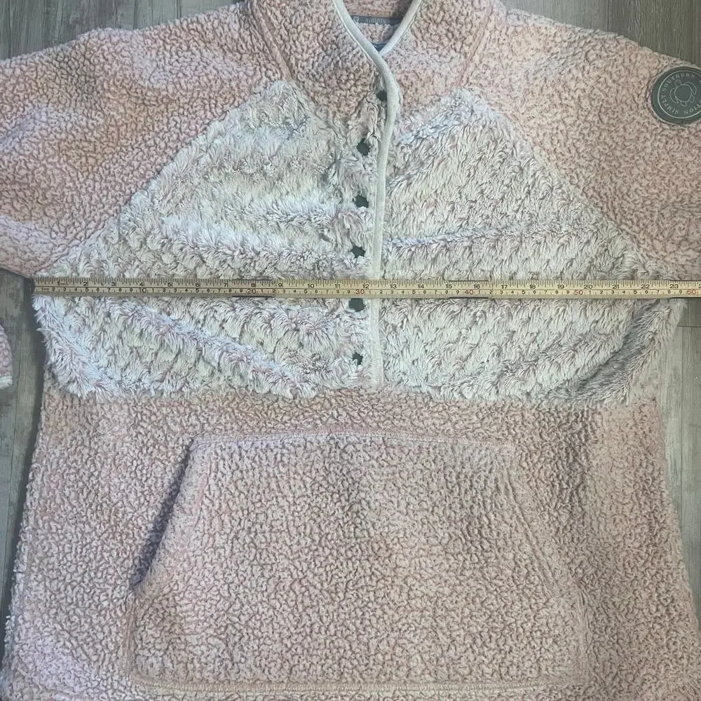 Simply Southern Pink Sherpa Pullover 1/4 snap Size XLarge - Picture 1 of 14